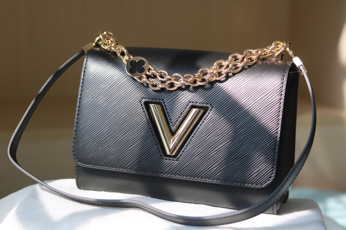 

EPI Leather Twist Crossbody Bags Women Designer Black White Lady with Leather Strap Purse Letter Twistable Gold Lock