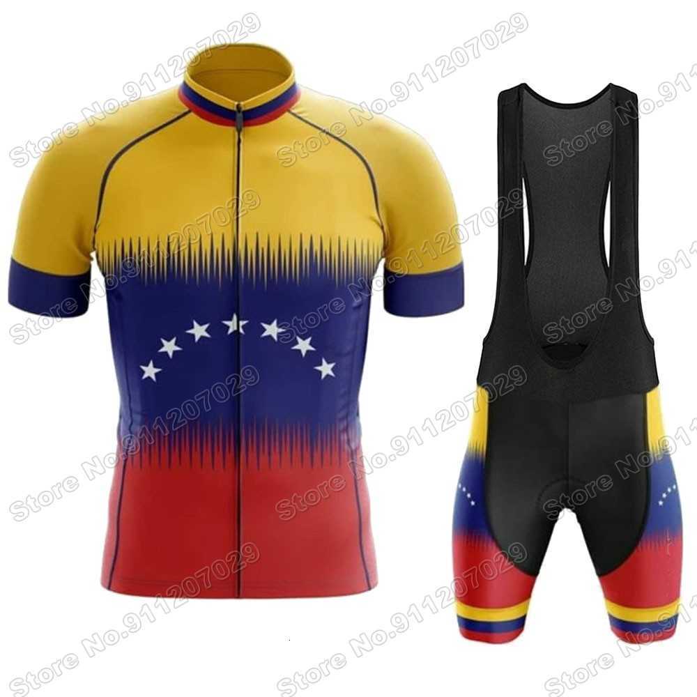 Maillot de cyclisme pour hommes, ensemble de cyclisme de l'équipe nationale du venezuela, combinaison de vélo de route, short à bretelles, hauts