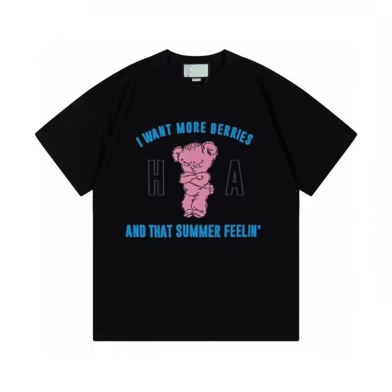 

2023 Vintage T Shirt Men Women Cartoon Bear T-shirt Tee Washed Tops Crew Neck Shirts Large Size Plus Oversized, White