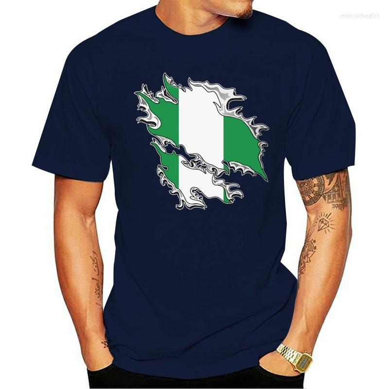 

Men's T Shirts Fashion Short Sleeve Sale Cotton Nigeria Flag Nigerian Rip Through Pride T-shirt, Skybluex877519