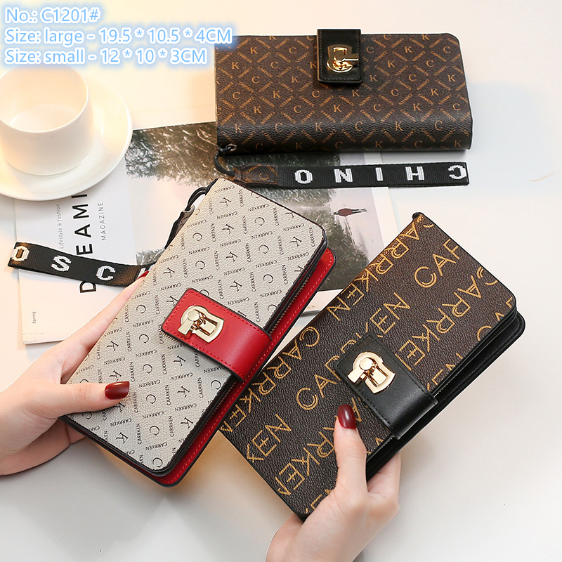

Factory wholesale ladies shoulder bags 2 sizes multifunctional zipper fashion long wallet contrast leather mobile phone coin purse sweet letters clutch bag, Red-large letters-c1201#