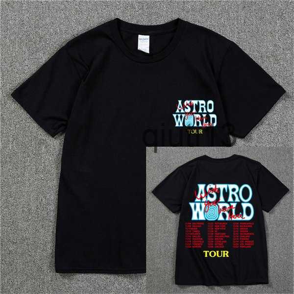 

Men' T-Shirts Fashion Hip Hop T Shirt Men Women Travis Scotts ASTROWORLD Harajuku T Shirts YOU WERE HERE Letter Print Tees Tops T2301314, Yellow