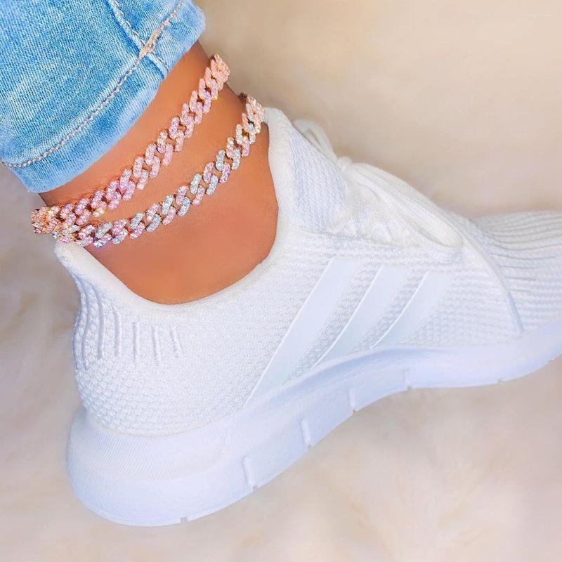 

Anklets 2023 Arrived Women Hip Hop Anklet Chain Brcelet For Beach Party Cuban Cz Paved Drop Ship Foot Jewelry
