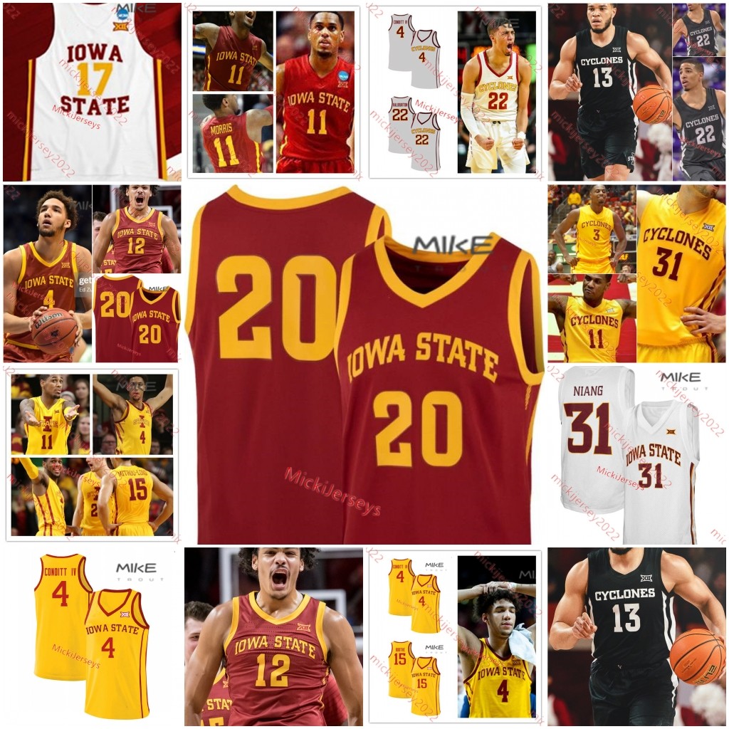 

Iowa State Cyclones Basketball Jersey Custom Stitched Tre King Eli King Caleb Grill Tamin Lipsey Demarion Watson Aljaz Kunc Robert Jones Gabe Kalscheur Jerseys, Red collar red