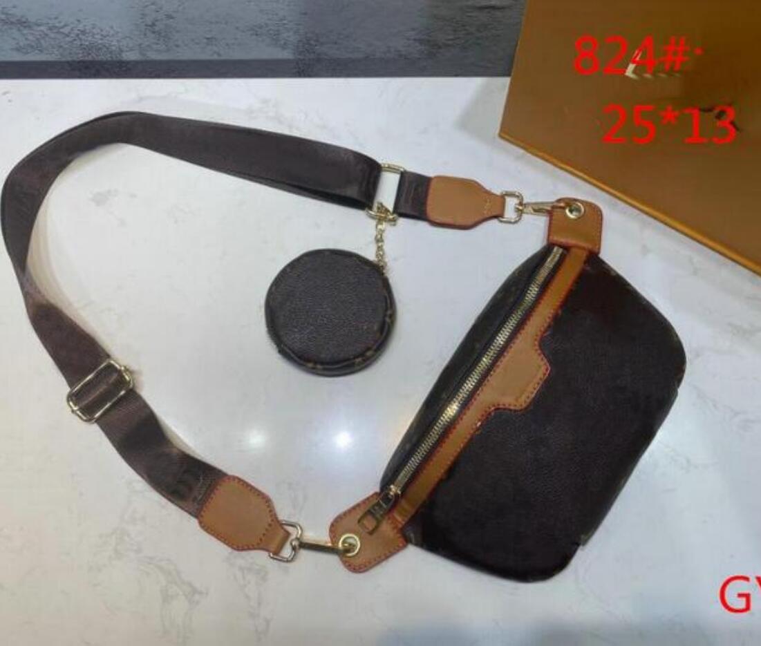 

Fashion Leather Tote Bags womens messenger Men waist mini shoulder Crossbody handbag Chain Purses Wallet Bags, Brown