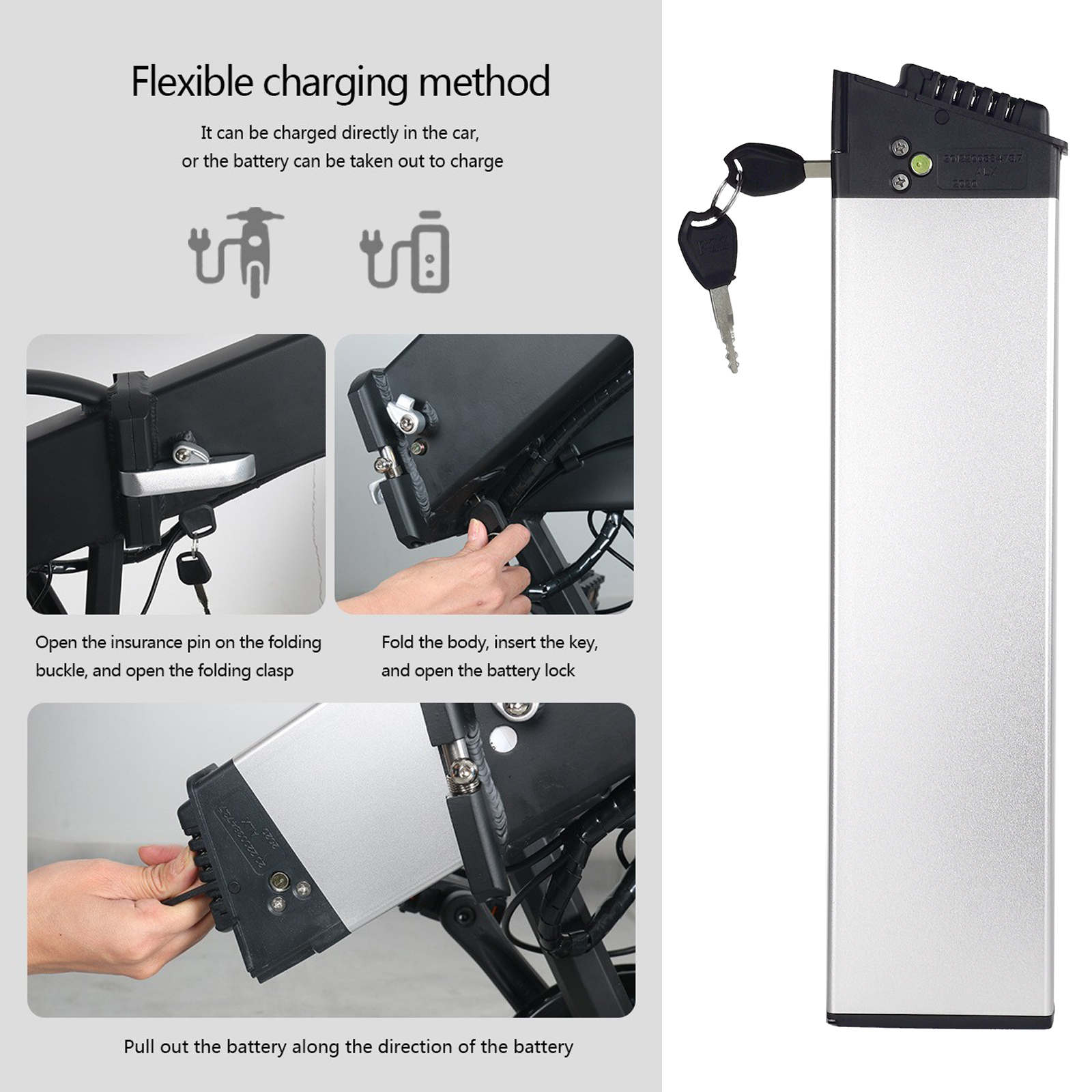 

For samebike LO26 20LVXD battery pack 48V 14Ah folding electric bike batteries akku with 54.6V 2A charger