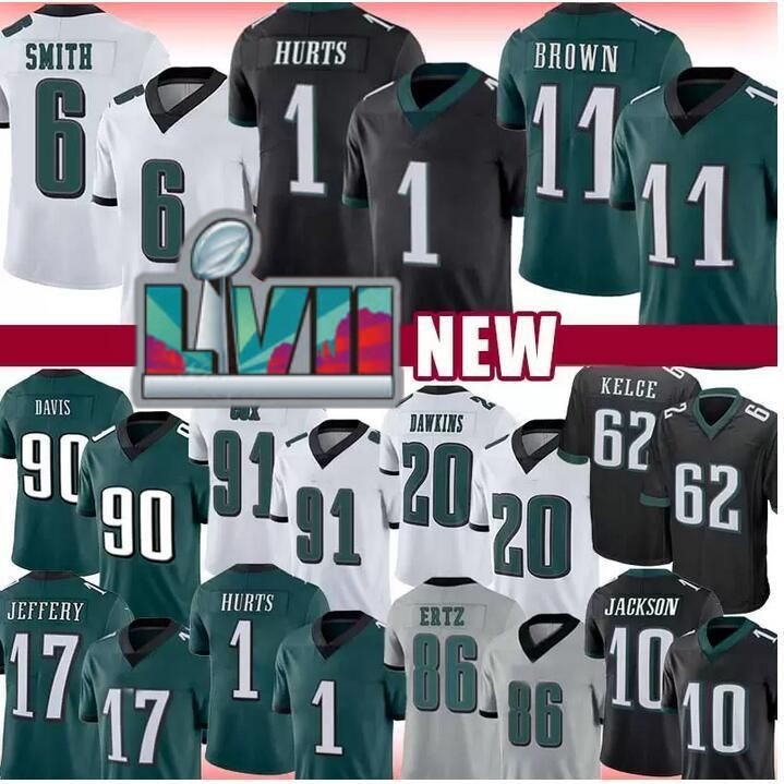 

Jalen Hurts Jersey Football Philadelphias Eaglees AJ Brown DeVonta Smith Miles Sanders Mailata Goedert Jerseys Jason Kelce Darius Slay Fletcher Cox Graham Edwards, Men