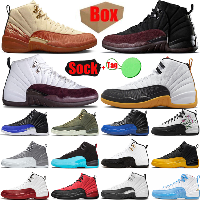 

With Box Jordens 12s Cherry Men Basketball Shoes Jumpman Jordam 12 mens trainers A Ma Maniere Black Taxi Flu Game Hyper Royal Playoffs Gym Red Stealth sports sneakers, 21