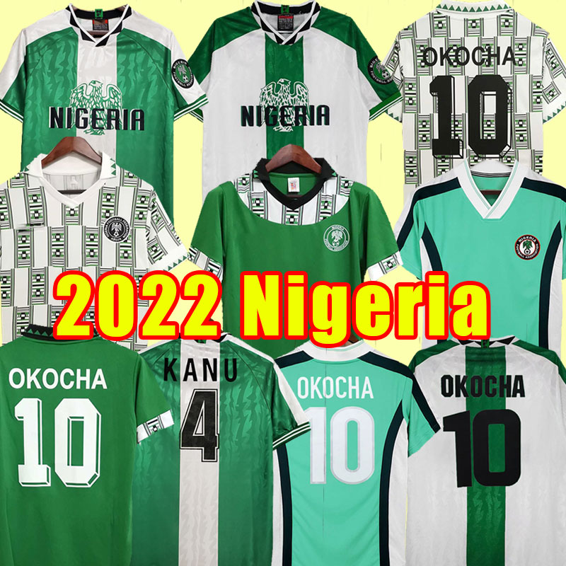 

1994 1996 1998 World Retro soccer jerseys Cup green OKOCHA KANU BABAYARO UCHE 98 classic football Shirt 94 96 Short sleeve