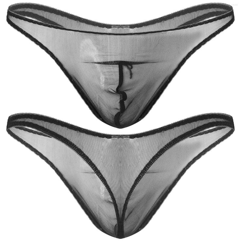 Men&#039;s G Strings Mens Erotic Lingerie Underwear See-through Mesh T-back Thongs Breathable Bulge Pouch Briefs Low Waist Elastic Waistband-image-838809360