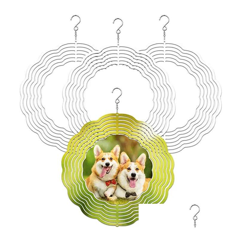 

Other Festive Party Supplies Blank Sublimation Wind Spinner Metal Painting Ornament Double Sides Sublimated Diy Christmas Gifts Ha Dhrdn