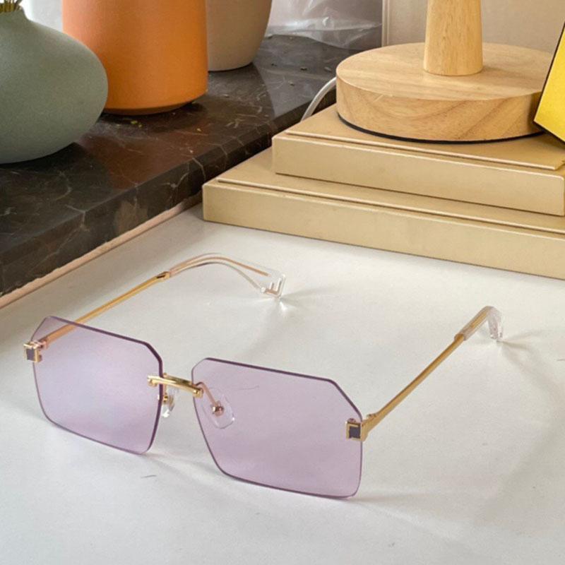 

sunglasses for women lavender rimless Irregularly rectangular frame printed lenses popular simple bestselling ultra light protective mens silhouette eyewear