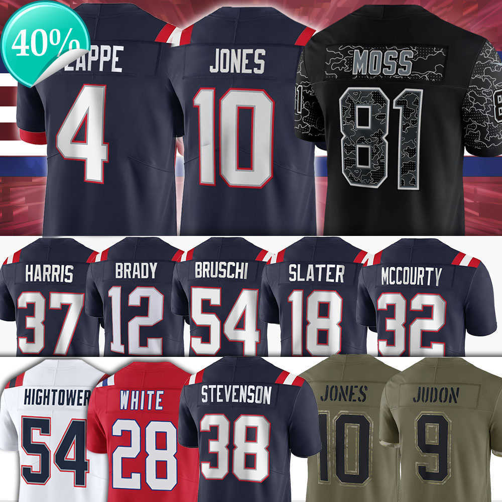 

4 Bailey Zappe Mac Jones Football Jerseys New Englands''Patriots''Nfl''Cole Strange Matt Judon Rhamondre Stevenson Damien Harris Kendrick Bourne, Men(ai guo zhe)