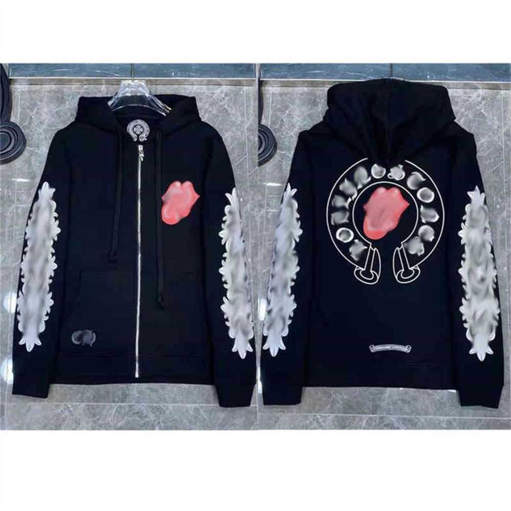 

Men's Hoodies Sweatshirts Mens Loose Hearts Hoodie Ch Brand Designer Horseshoe Sanskrit Print Zipper Jacket Fashion Pullover Hooded Chromes, 89
