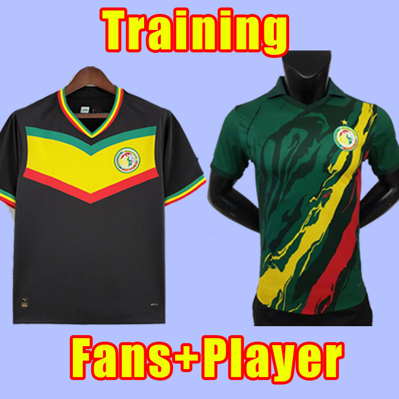 

2022 Senegal 1 star soccer jerseys national MANE KOULIBALY GUEYE KOULIBALY SARR Maillot de football shirt Full Kits Set adult men fans player version training set, Black