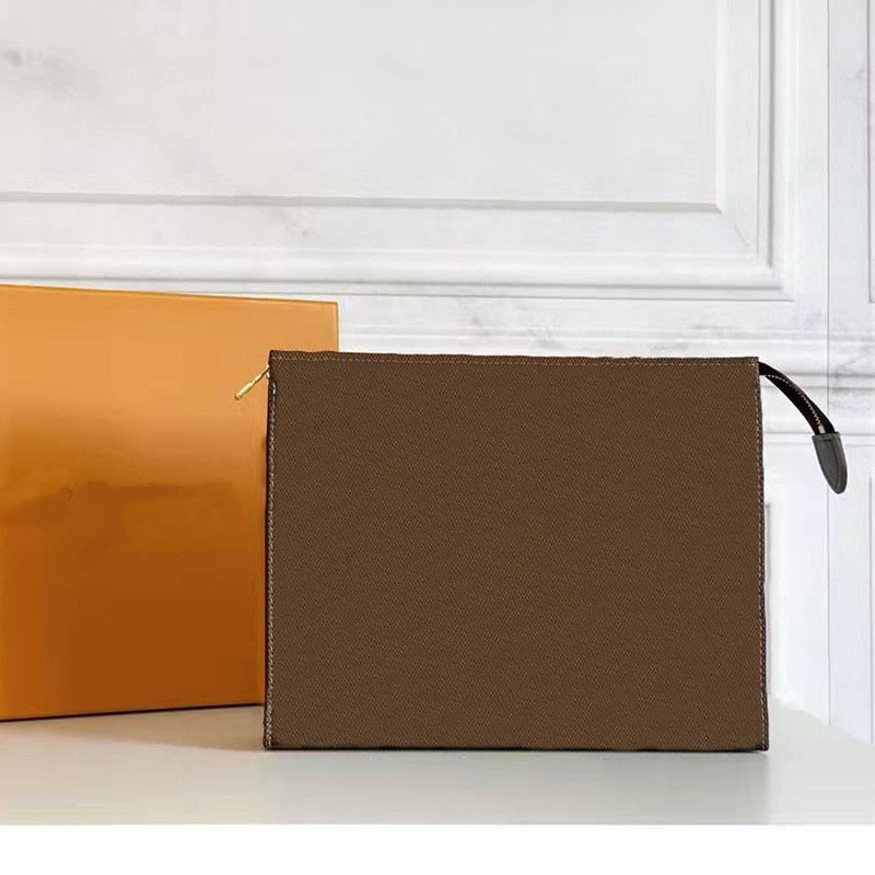 

Designer Cosmetic Bags for Women Handbags Genuine Leather classic fashion Clutch Bag, 15cm-10cm-4.5cm:brown letter