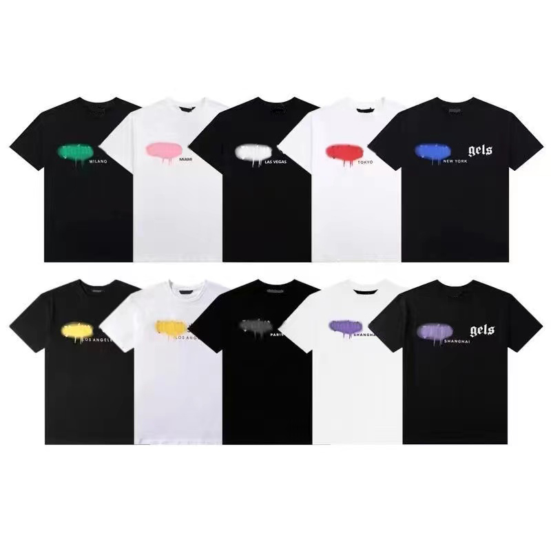 

Men's T-shirts Summer Tees Plam Mens Women Angels Designers Shirts Fashion Tops Mans Casual Cotton Back Letter Shirt Shorts Sleeve Tshirts Over New, 17