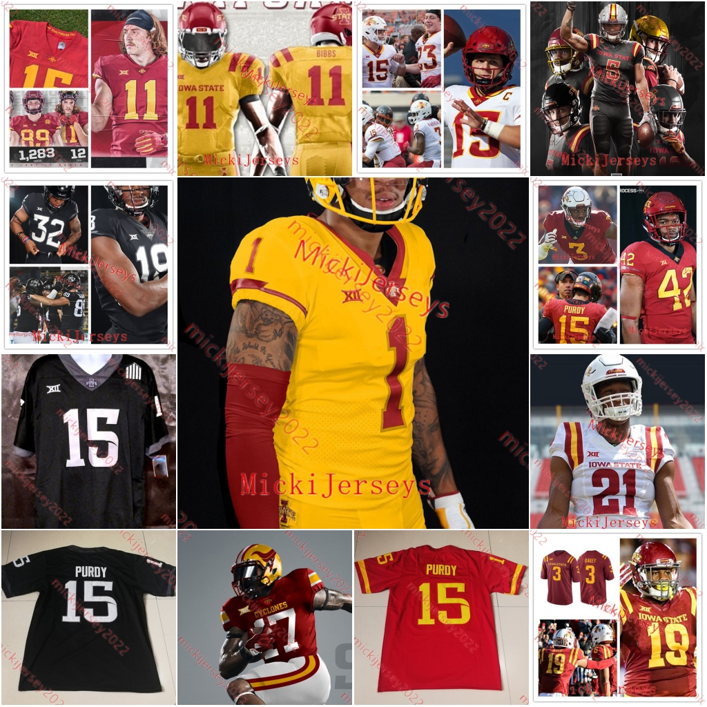 

Will McDonald IV Iowa State Cyclones Football Jersey Will McLaughlin Blake Peterson Cartevious Norton Cole Pedersen Ikenna Ezeogu Daniel Jackson Iowa State Jersey, Retro gold