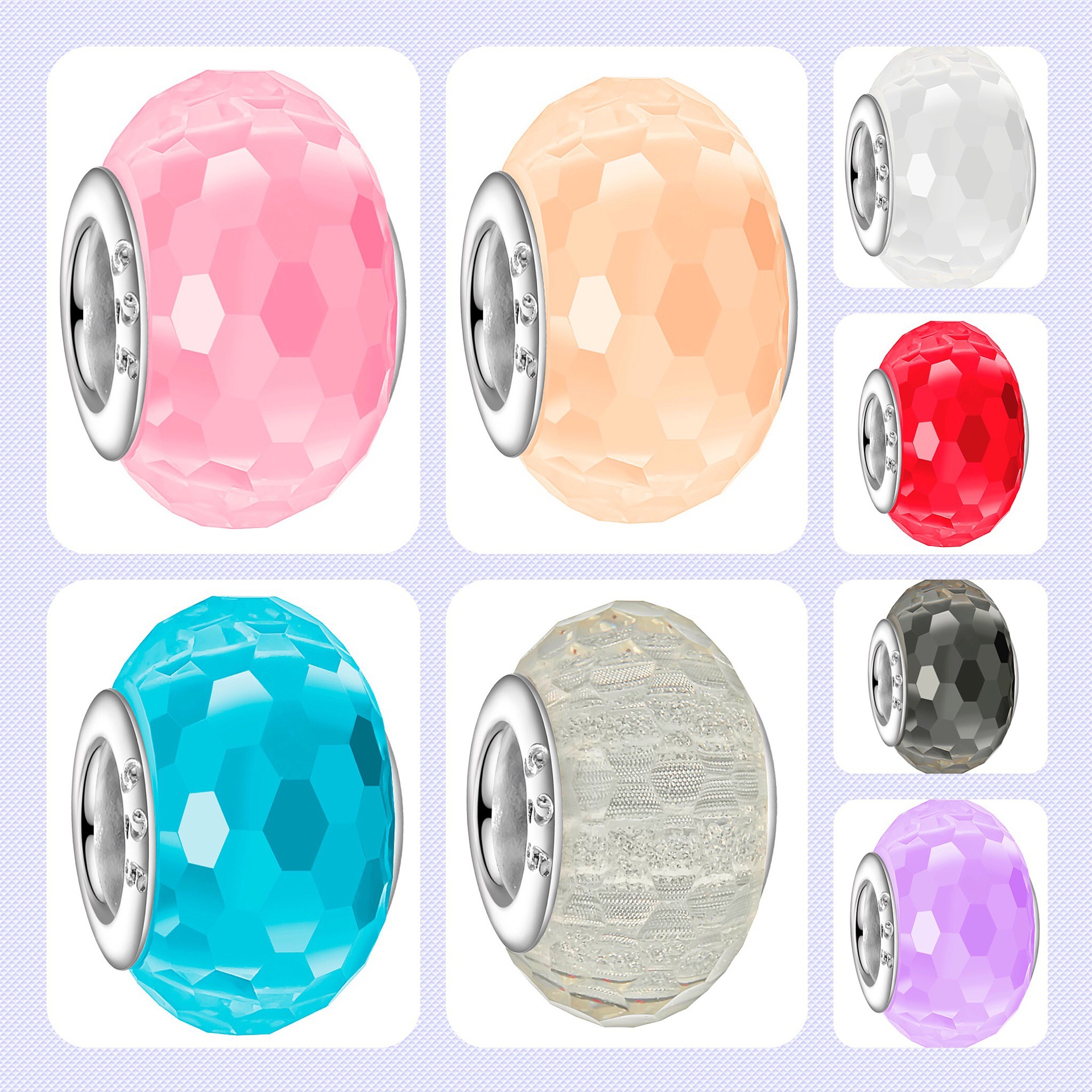 Crystal Section Large Glass Beads Creativity DIY Bracelet Loose Bead Accessories-image-838508959