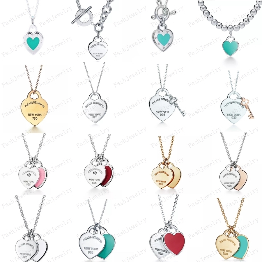 

womens LOVE Heart Necklaces mens 925 silver Pendant Necklace jewelry on the neck gift for women accessories wholesale with