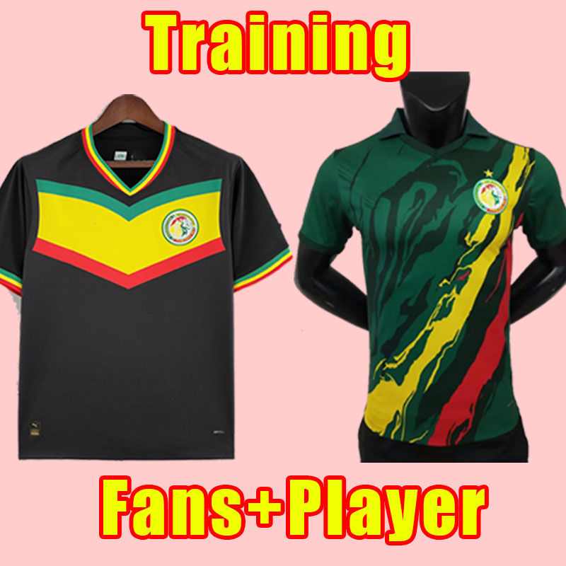 

Qatar World 22/23 Senegal soccer jerseys 2022 Cup national team KOULIBALY Retro GUEYE KOUYATE SARR homme Maillot de foot men Fans Player Version training black