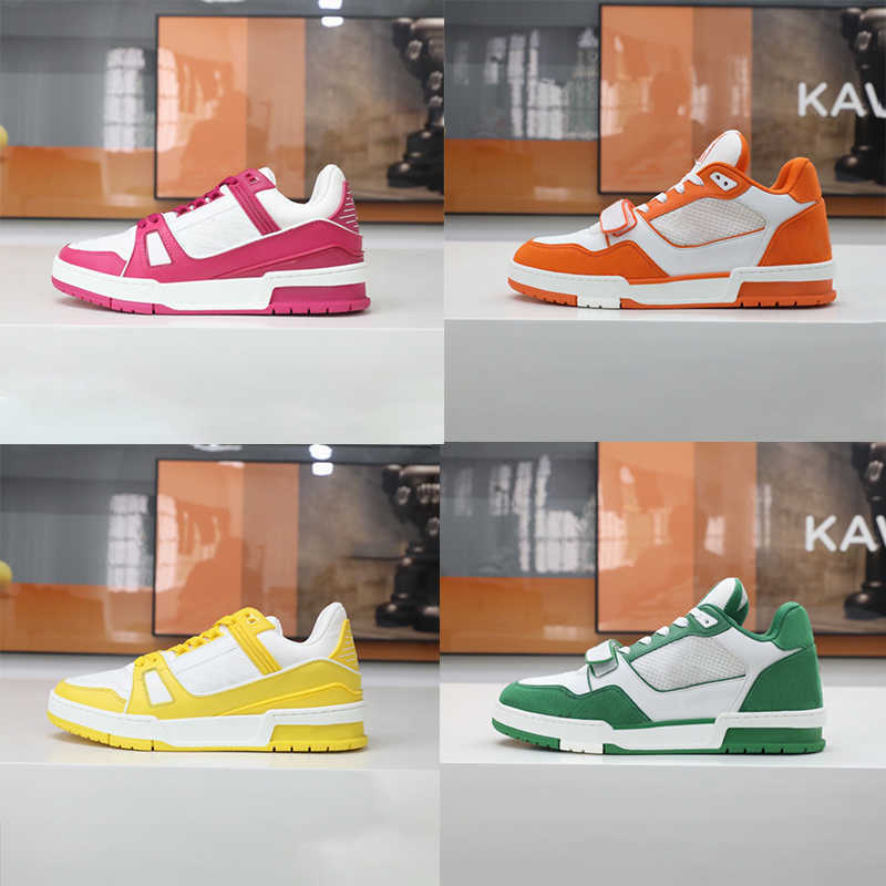 

Designer Men Causal Shoes Fashion Woman Leather Lace Up Platform Sole Sneakers White Black Green Yellow Mens Blue Womens Luxury Velvet Suede With Box Size 38-46 NO401