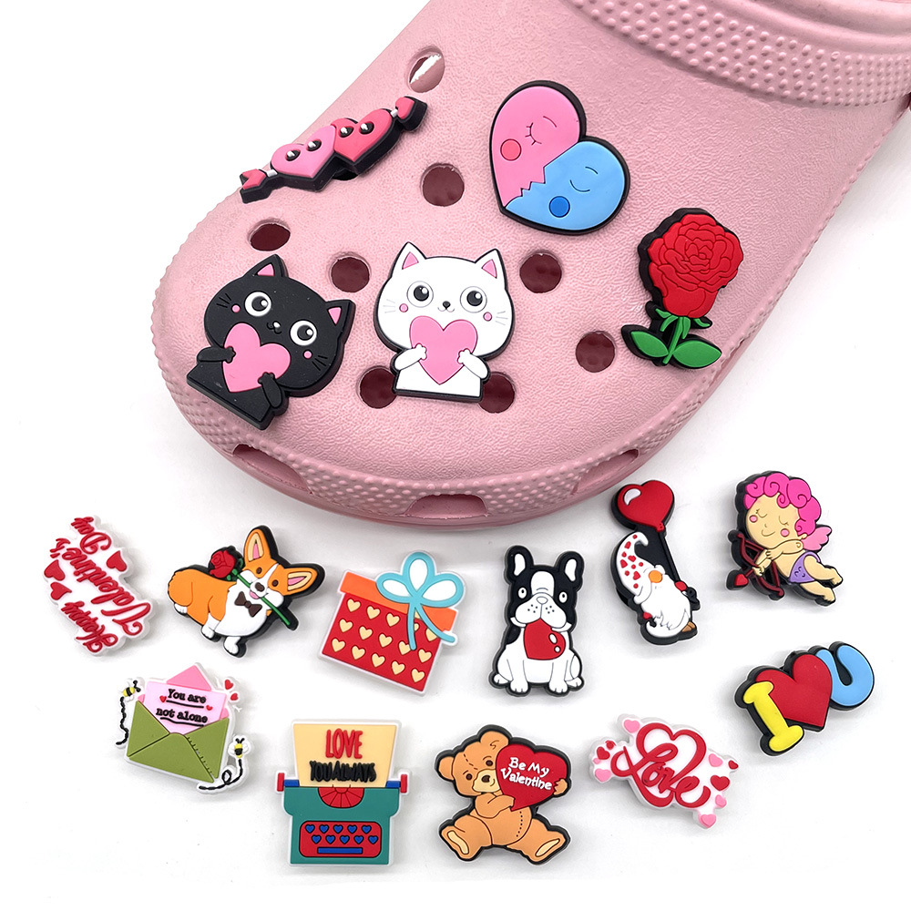 

Anime charms wholesale childhood memories valentine's day funny gift cartoon charms shoe accessories pvc decoration buckle soft rubber clog charms, Equally mixed colors