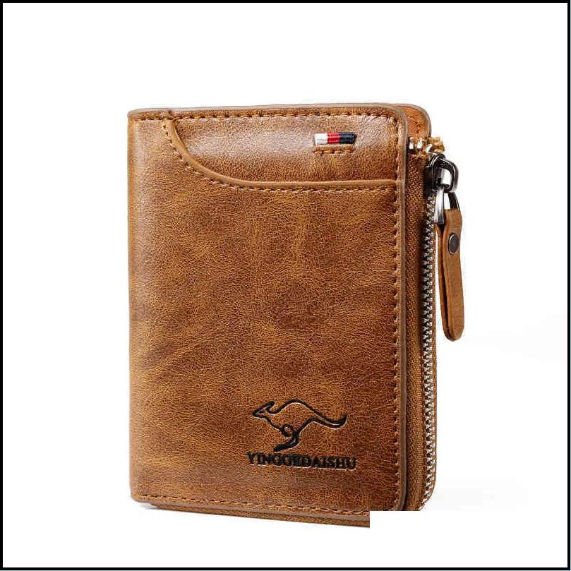 kangaroo wallet mens short soft leather largecapacity card holder multicard pocket mens wallet312n