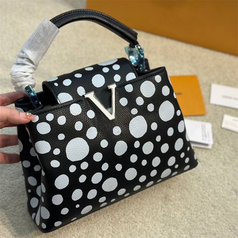 

Designers Fashion Bags Women's Handbag Classic Luxury Brand Mini Tote Genuine Leather Shoulder Bag Polka Dot Crossbody Bag, L1