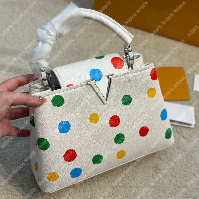 

Luxury Deigner Handbags For Woman Fashion Dot Designers Shoulder Bag Capucines Cowskin Genuine Leather Cross Body Bags Handbag Purses, Red