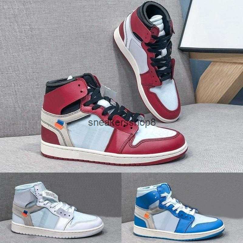 

High OG Jumpman 1s Off Joint Designed UNC Chicago 1 Basketball Shoes Univisity Blue Red White North Carolina Chaussures Sports Sneakers