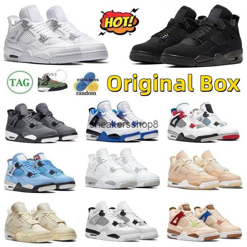 

With Basketball Shoes 4 Jumpman 4s Running Shoe for Men Sneakers Trainer Black Cat Women Red Thunder University Blue White Oreo Infrared, 23