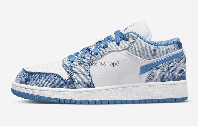 

Jumpman 1 Low Washed Denim Basketball Shoes 1S designer Sports Mens Womens