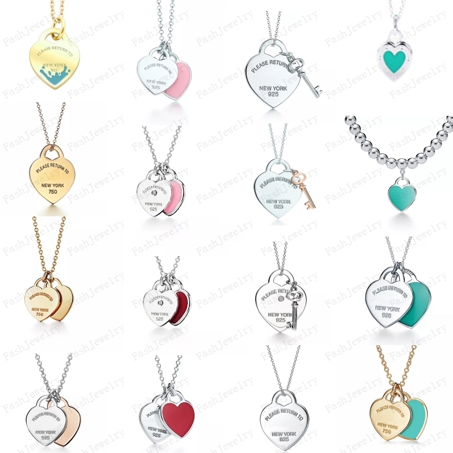 

Designer womens LOVE Heart Necklaces mens 925 silver Pendant Necklace Luxury jewelry on the neck gift for girlfriend accessories wholesale with box