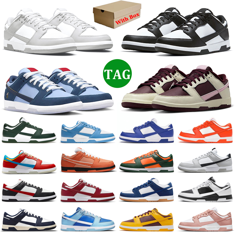 

With Box Designer Low Retro Running Shoes Men Women White Black Panda Grey Fog UNC Valentine's Day Fruity Pebbles Argon Syracuse GAI Mens Trainers Sports Sneakers