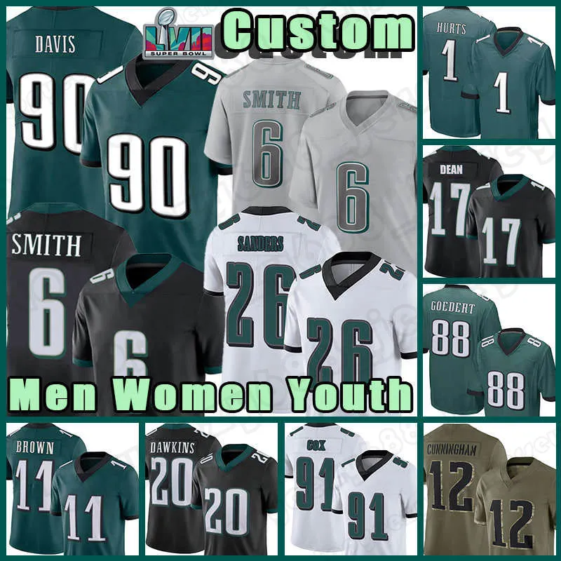 

Jersey Philadelphia''Eagles'' 1 Jalen Hurts A.J. Brown Darius Slay Jr Davis Dean DeVonta Smith Jason Kelce Brandon Graham Gardner Minshew II, Custom men (laoying)1