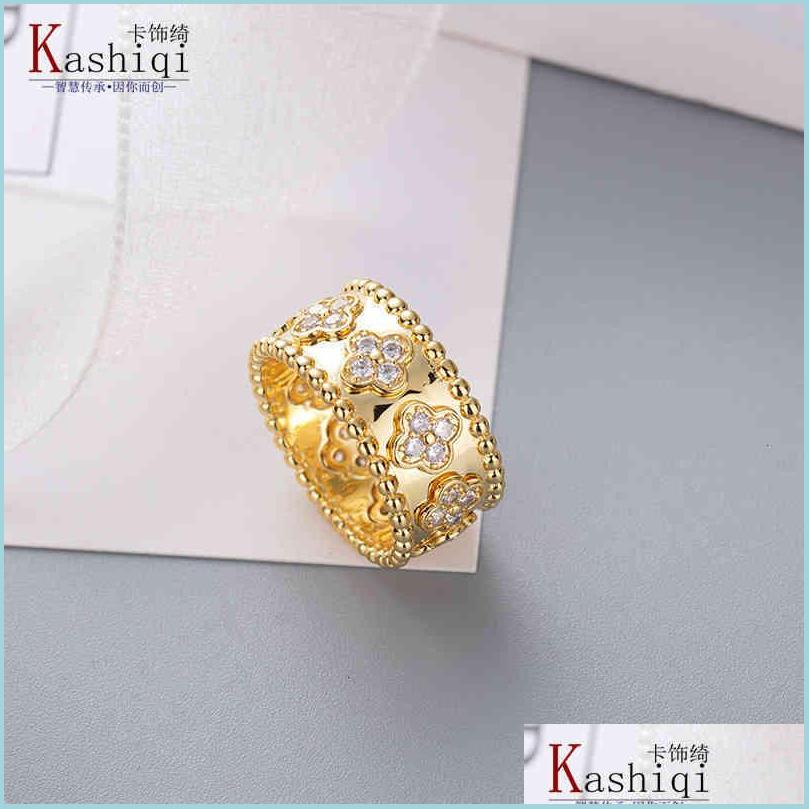 

Band Rings Jewelry Plated Kaleidoscope Mens Diamond Ring Men Sliver Womens Minority Gold Design Sense Of Fashion Simple Rose Clover Dhiwz