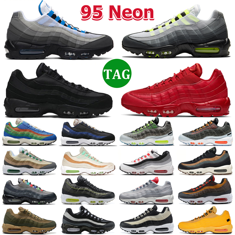 

Designer OG 95 Running Shoes 95s Men Women Triple Black White Neon Crystal Blue Solar Red Smoke Grey Total Orange Volt Matte Olive Mens Trainers Sports Sneakers, 21