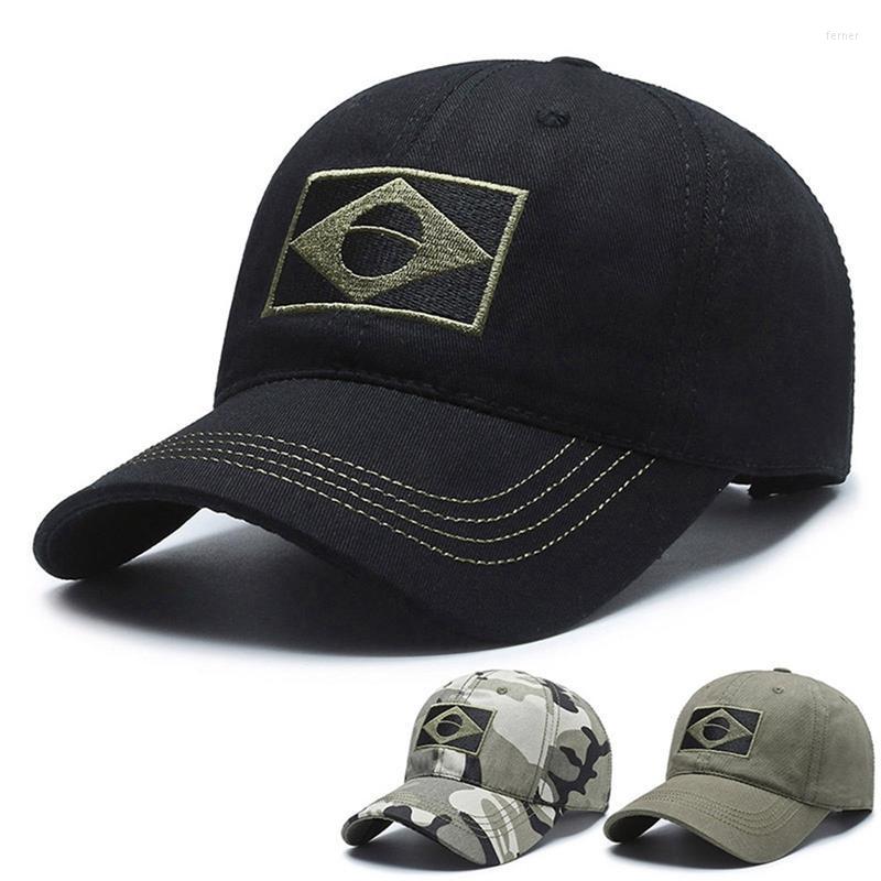 

Ball Caps 2023 Army Camouflage Male Baseball Cap Men Embroidered Brazil Flag Outdoor Sports Tactical Dad Hat Casual Hunting Hats, Bk