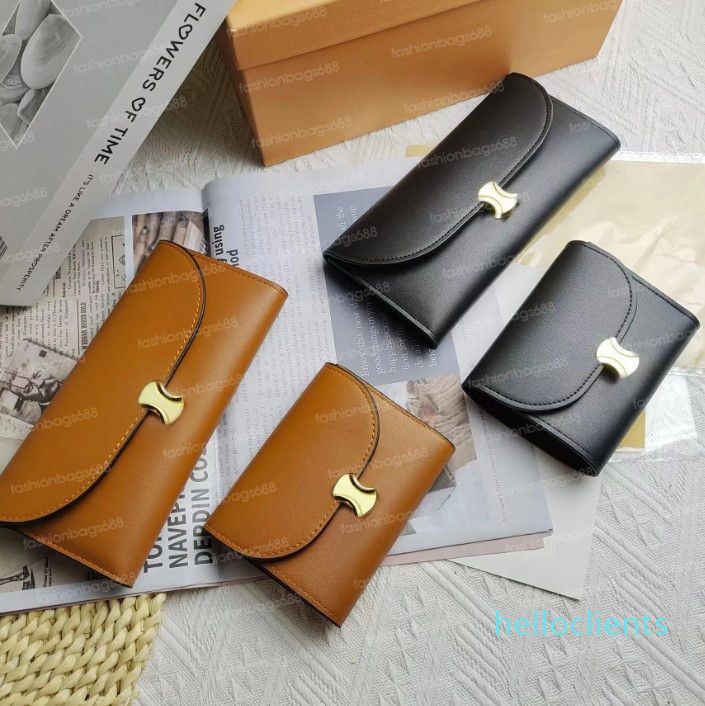 

2023 new Fashion lady wallets leather designer women long and short coin purse classic card holder with high quality, Black