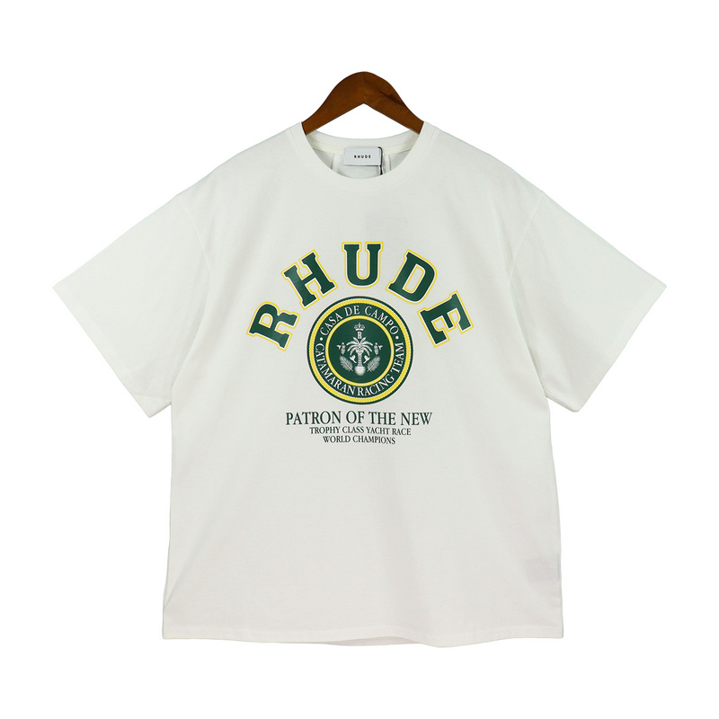 

Summer Mens T-Shirts Womens rhude Designers For Men tops Letter polos Embroidery tshirts Clothing Short Sleeved tshirt large Tees, Add postage