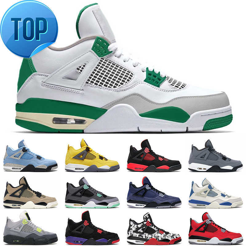 

top4 retro Pine Green Basketball Shoes men women 4s Red Thunder Shimmer White Oreo Sail mens trainer, # 1