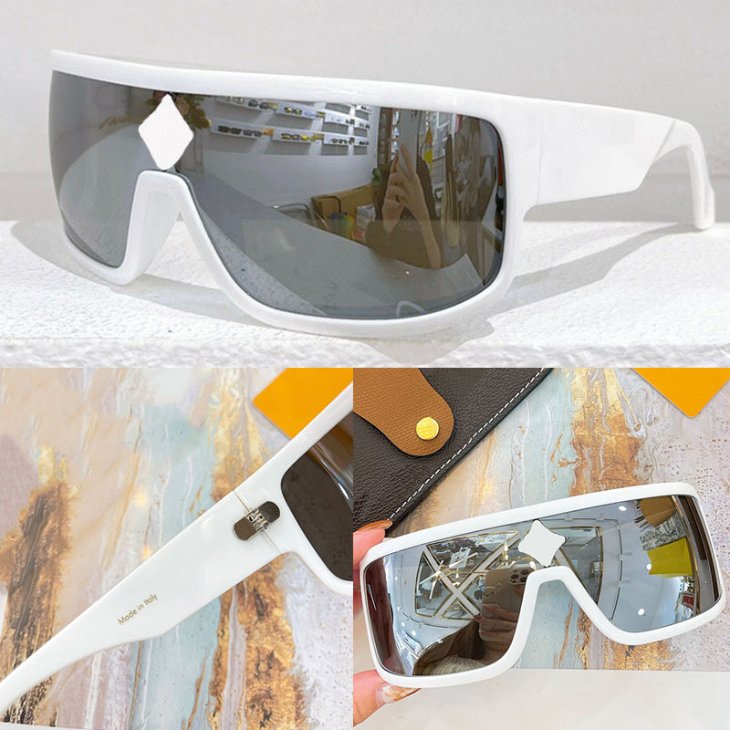 

Summer CYCLONE SPORT MASK SUNGLASSES For Men and Women style Crystal Flower above bridge shades Z1741 Retro Black lenses Travel Eyeglasses Brand designer With box