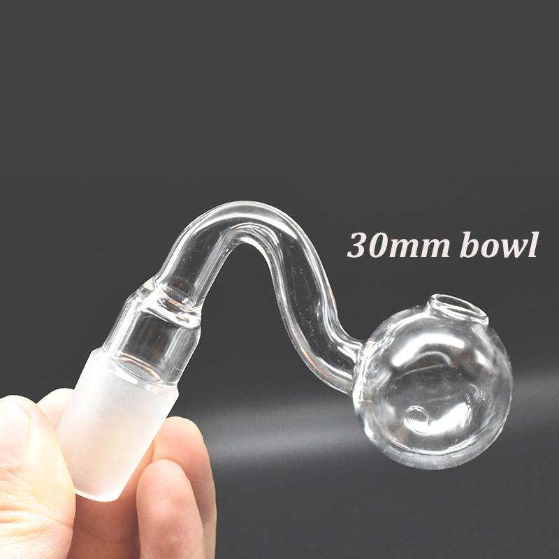 

Thickness 10mm 14mm 18mm Male Female Glass Oil Burner Pipe 1.2inch Bowl OD Burning Dry Herb Tobacco Water Hand Smoking Pipe for Dab Rig Bong Accessories Cheapest