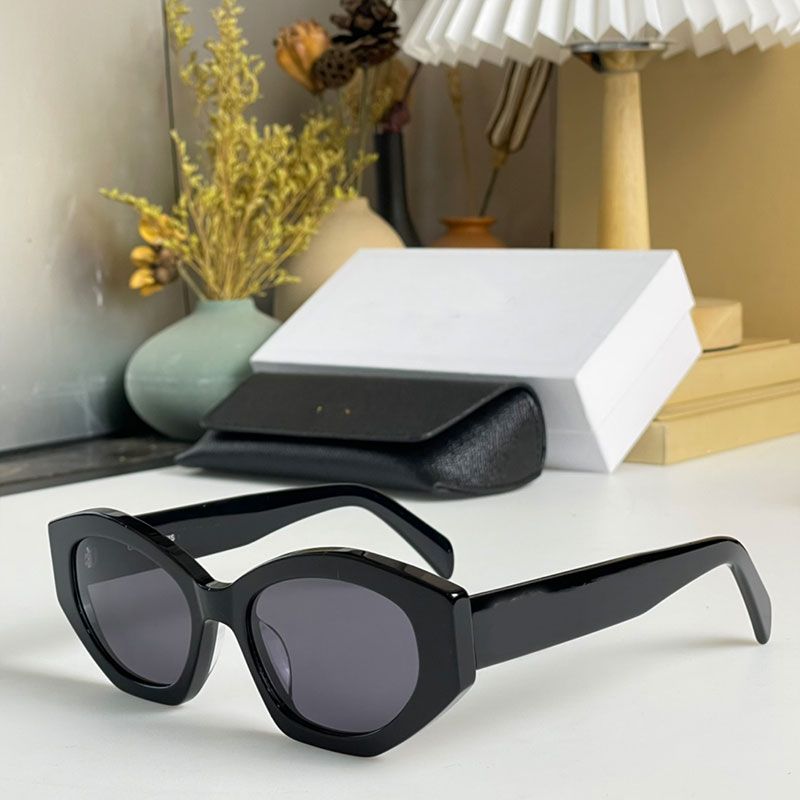 

New Celnes sunglasses for women Cool irregular rectangular designs official pink imported acetate frame customized prescription glasses black eyewear with box