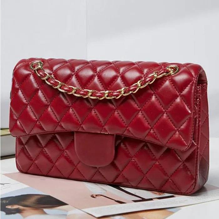 

Handbag Shoulder Chain Bag Clutch Flap Totes Bags Wallet Velour Thread Purse Double Letters Solid Hasp Handbags, #1 26cm gold logo