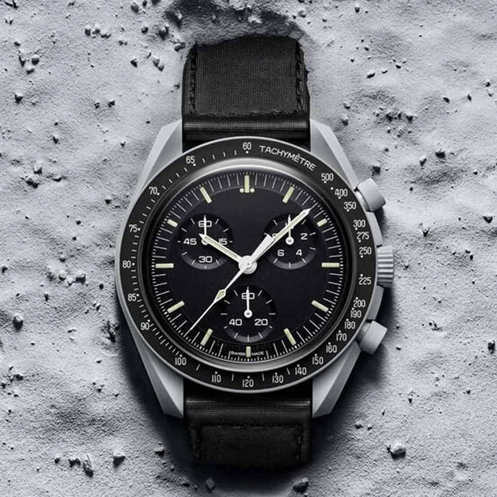 moonswatch Bioceramic Planet Moon Quarz Watch Mission To Mercury 42mm Full Function Chronograph Luxury Mens couple joint name Wristwatch 2022 SATURN