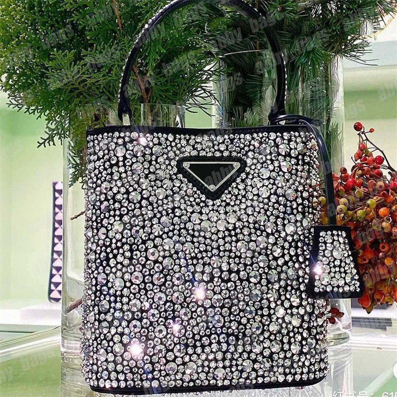 

Rhinestone Shiny Shoulder Bags Women Designer Sparking Handbags Totes Luxury Designers Crossbody Bucket Bag Woman Handbag, Black