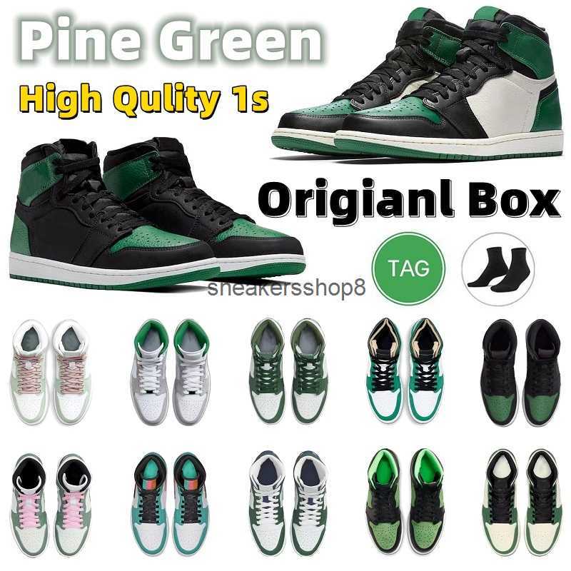 

With Jumpman 1 1s Basketball Shoes for Men High Top Sneakers Women Pine Green Seafoam Volt Gold University Blue Smoke Grey Digital Pink, 12