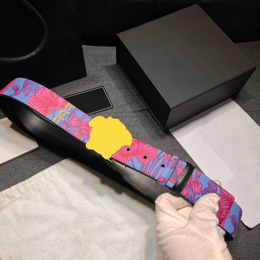 Famous Brand Designer Belt Men Women Fashion Character Buckle Belts Classic Printing Belt Top Quality Formal Dress Jeans Waistband 4Cm Width